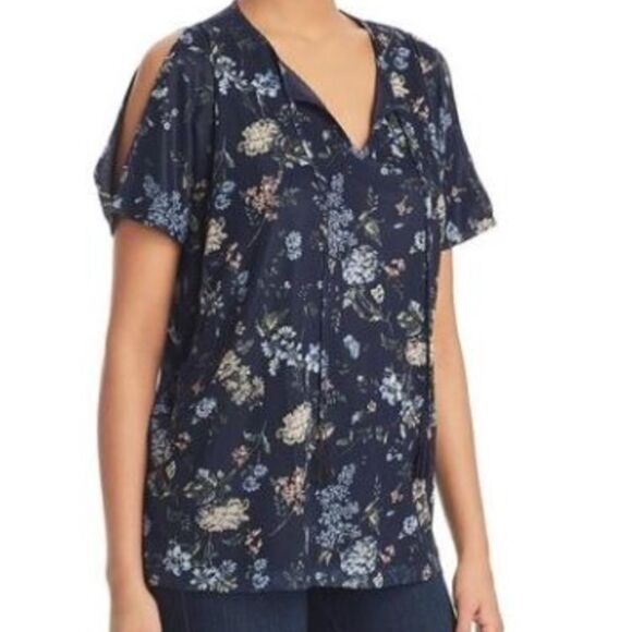 Love Scarlett Floral Print Mesh Blouse - Picture 1 of 8